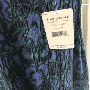 Womens Dress Free People Size M Blue Combo Dress